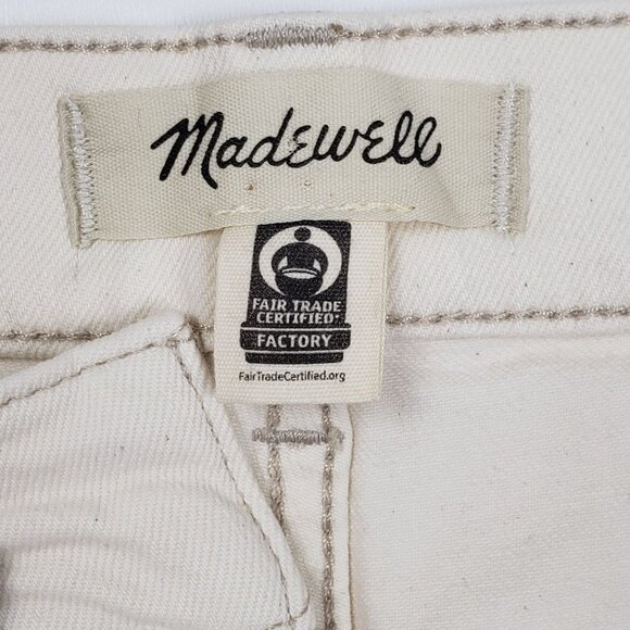 Madewell The Petite 90's Straight Jean Women's Sz 25P Ivory Vintage Canvas Denim - Picture 2 of 16